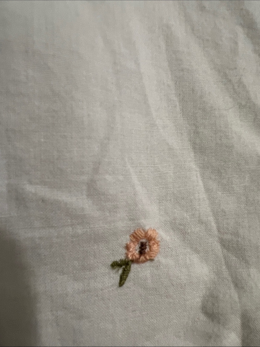 Old Navy White Button-Front Blouse with Pink Floral Embroidery - Picture 9 of 10